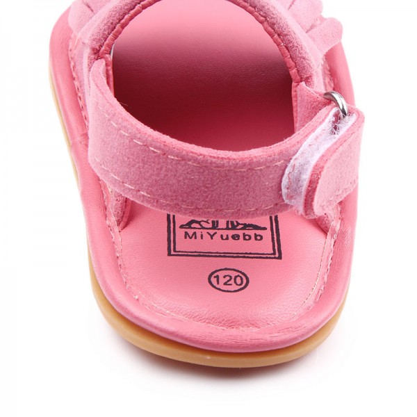 Baby shoes wholesale summer new frosted tassel sandals baby toddlers rubber soled sandals lj0532 