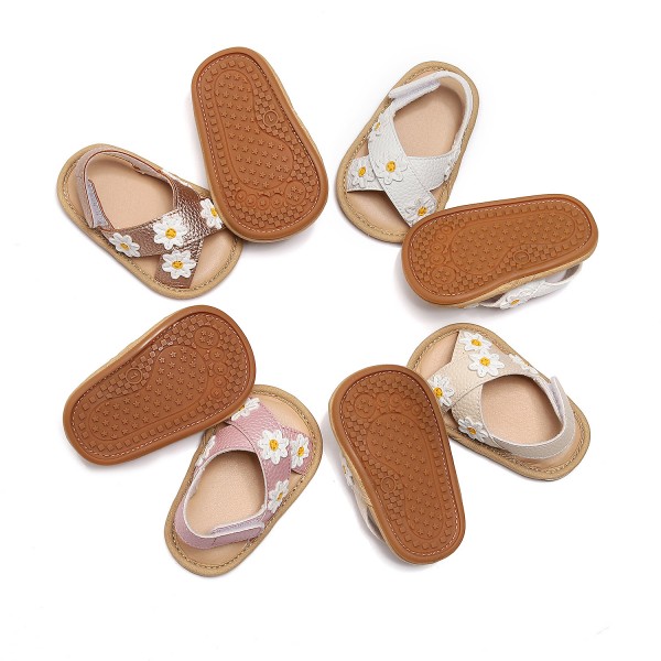 2022 new cross band floret children's and girls' sandals baby comfortable walking shoes one hair substitute 