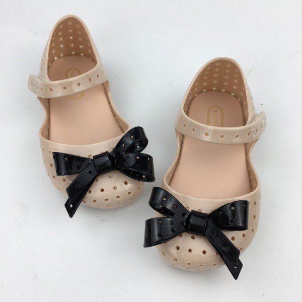 Summer new minimelissa baby children's jelly cool contrast color hollow out bow tie shoes foreign trade wholesale trend 