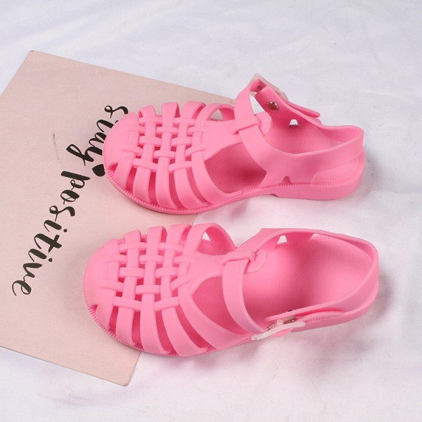 Heli shark new fashion solid color buckle hollowed out cool children's shoes flat bottom leisure daily wear male and female baby sandals 