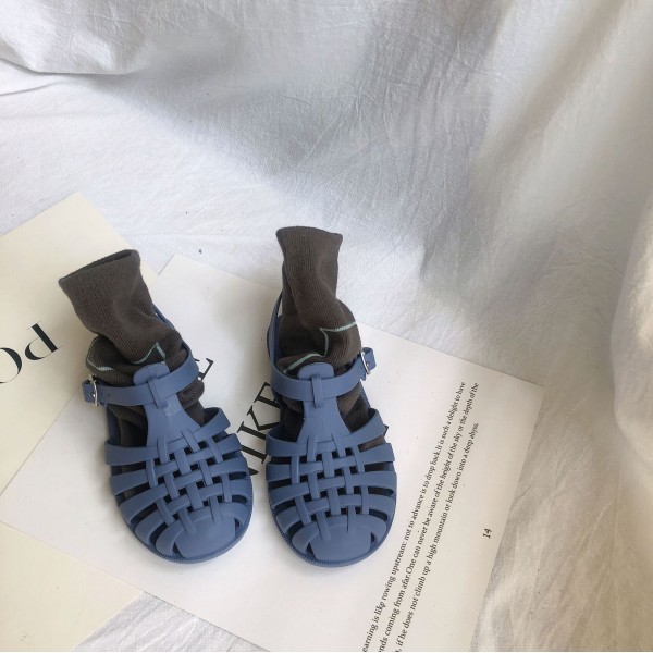 Girls' sandals 2022 new jelly shoes Korean children's shoes baby sandals children's Baotou soft soled Roman children's shoes 