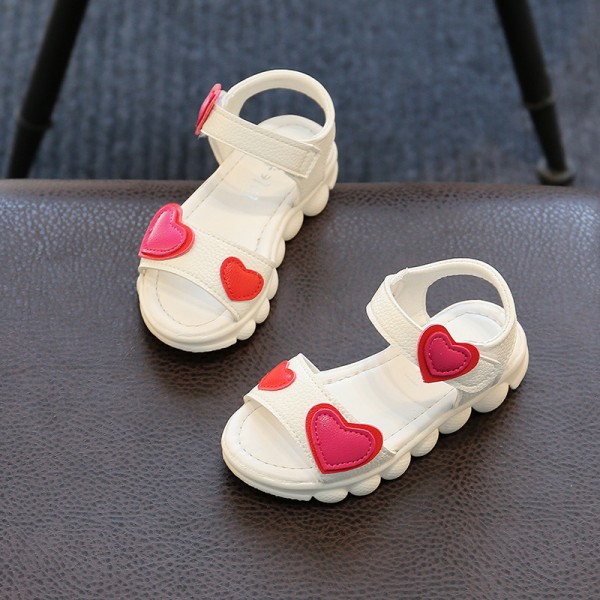 2022 spring and summer new children's sandals Korean fashion sandals open toe shoes magic stickers love girls' casual sandals 