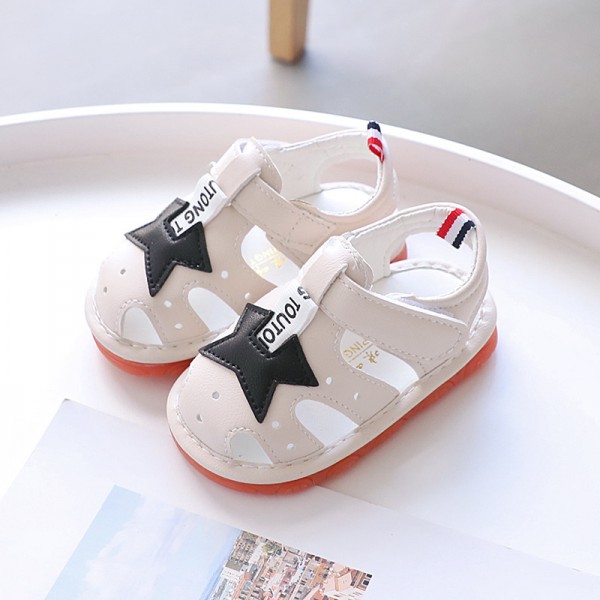 2022 summer new boys' open toe whistled baby sandals 0-1-2 years old leather baby shoes 2133 