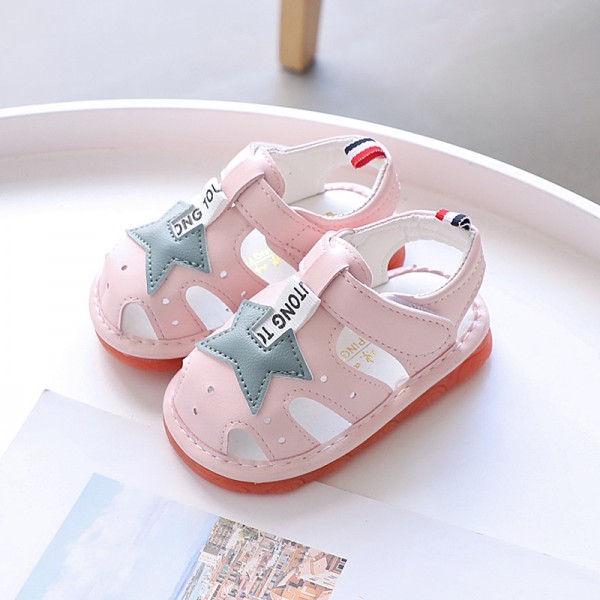 2022 summer new boys' open toe whistled baby sandals 0-1-2 years old leather baby shoes 2133 