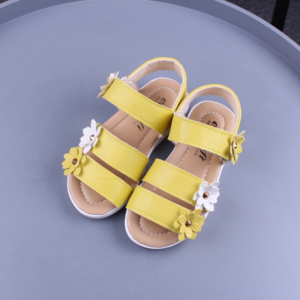 Children's summer sandals girls lovely flowers Roman shoes breathable hollow children sandals shoes 