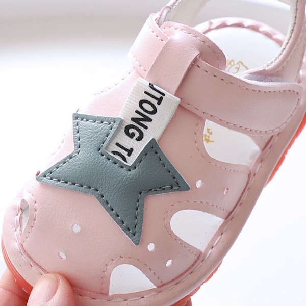 2022 summer new boys' open toe whistled baby sandals 0-1-2 years old leather baby shoes 2133 