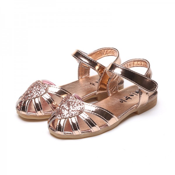 2017 summer new girls' Princess sandals Korean children's beach shoes love fashion baby shoes Taobao pop 