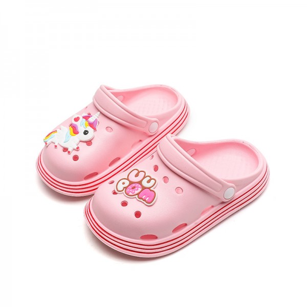 2022 new children's hole shoes summer excrement feeling soft bottom light EVA non slip lovely children's garden shoes 