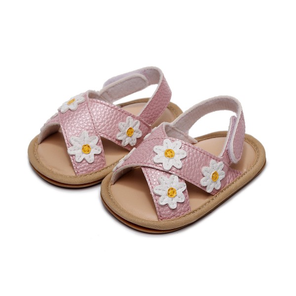 2022 new cross band floret children's and girls' sandals baby comfortable walking shoes one hair substitute 