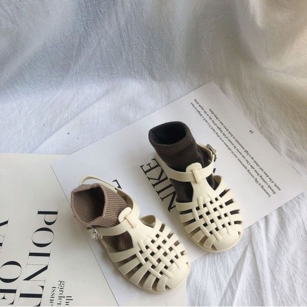Girls' sandals 2022 new jelly shoes Korean children's shoes baby sandals children's Baotou soft soled Roman children's shoes 
