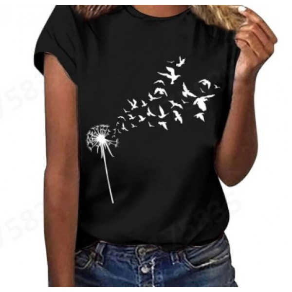 Amazon eBay European and American women's fashion pop cat printed short sleeved shirt manufacturer direct selling and wholesale 