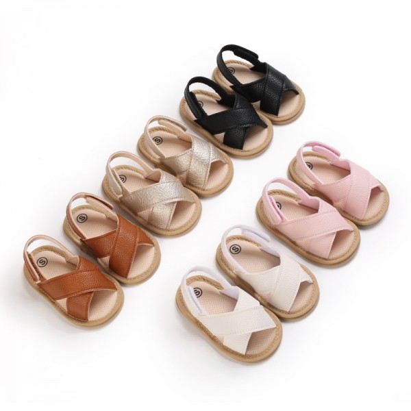 Baby shoes summer 0-1 year old male and female baby sandals soft soled Pu casual walking shoes 