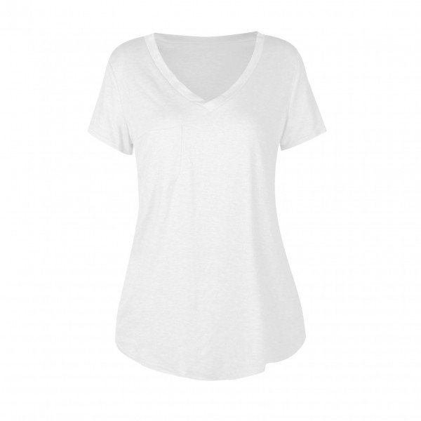 Amazon new solid color V-neck European and American fashion women's short sleeved T-shirt summer loose casual coat spot wholesale 