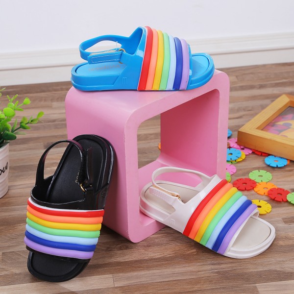 Minielisa Melissa's same jelly children's shoes men's and women's treasure children's Rainbow sandals 
