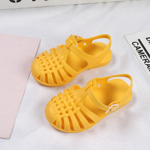 Heli shark new fashion solid color buckle hollowed out cool children's shoes flat bottom leisure daily wear male and female baby sandals 