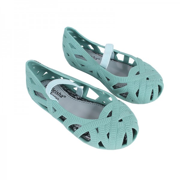 Lovely girls' sandals jelly shoes Baotou hollow out beach shoes middle school children's Non Slip breathable Princess fashion casual shoes 