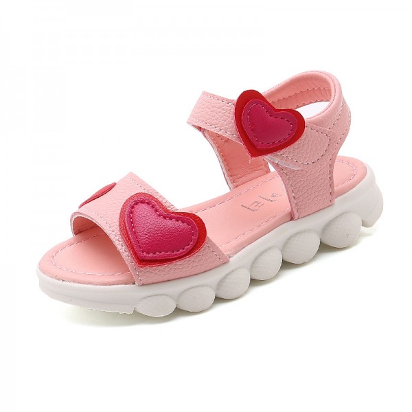 2022 spring and summer new children's sandals Korean fashion sandals open toe shoes magic stickers love girls' casual sandals 