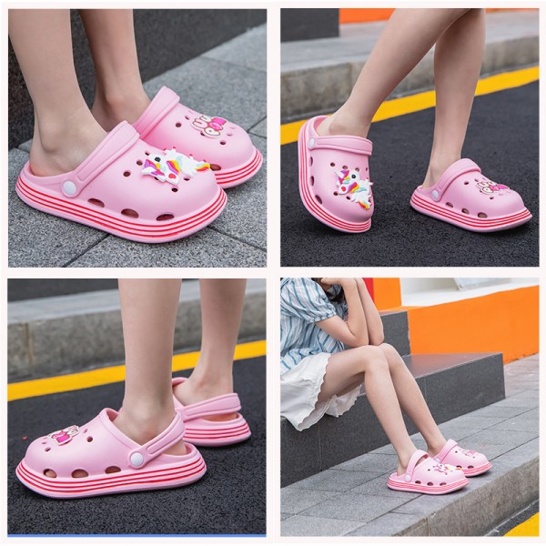 2022 new children's hole shoes summer excrement feeling soft bottom light EVA non slip lovely children's garden shoes 