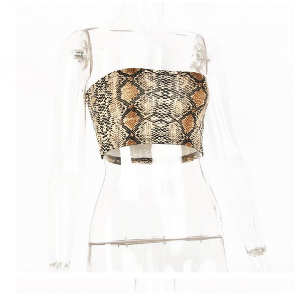 Express Amazon Women's underwear, European and American foreign trade snake pattern sexy short wrap chest, one hair substitute 