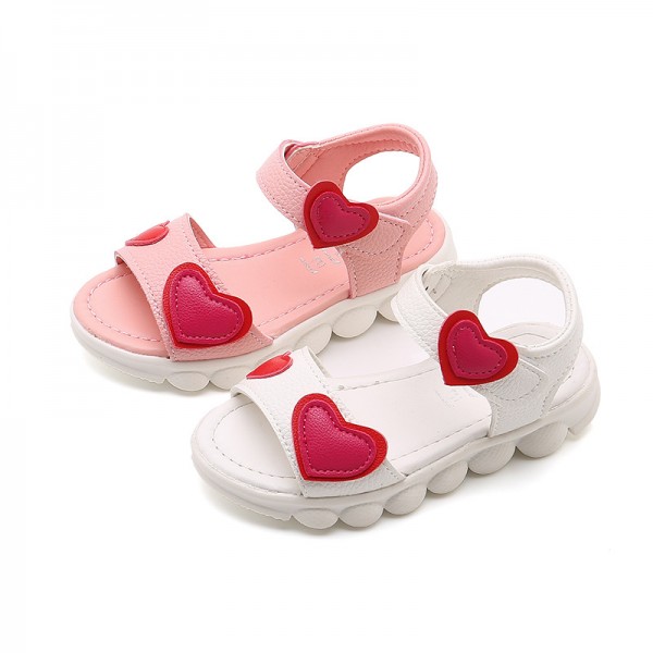 2022 spring and summer new children's sandals Korean fashion sandals open toe shoes magic stickers love girls' casual sandals 