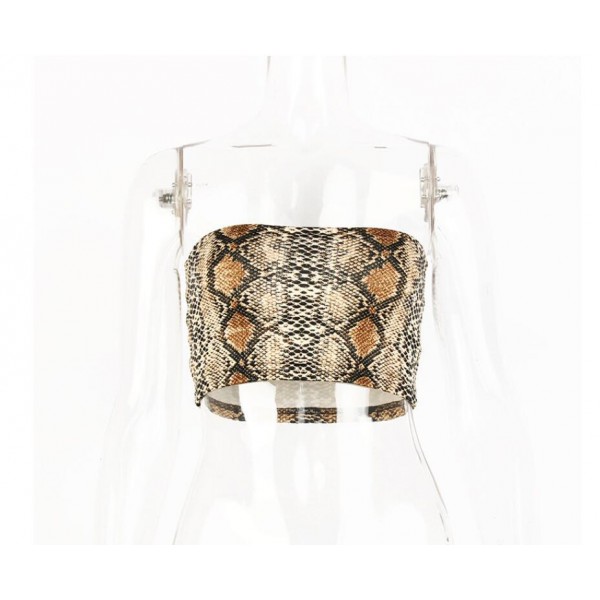 Express Amazon Women's underwear, European and American foreign trade snake pattern sexy short wrap chest, one hair substitute 