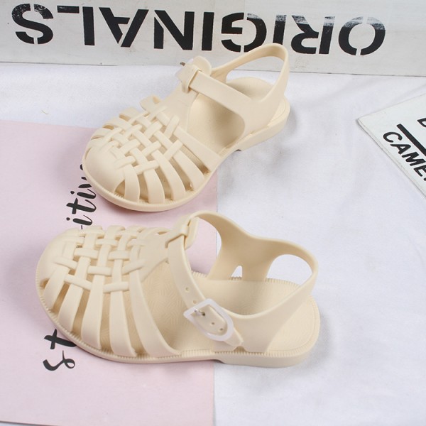 Heli shark new fashion leisure solid color buckle hollow out cool children's shoes daily flat sandals for boys and girls 