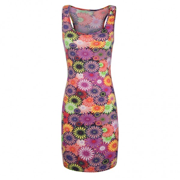 Amazon pop pattern vest skirt sexy beach style short skirt elastic Hip Wrap women's skirt European and American dress 