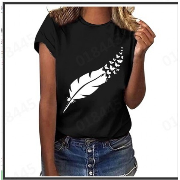 Amazon eBay European and American women's fashion pop cat printed short sleeved shirt manufacturer direct selling and wholesale 