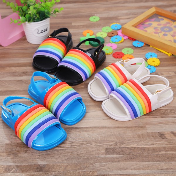 Minielisa Melissa's same jelly children's shoes men's and women's treasure children's Rainbow sandals 