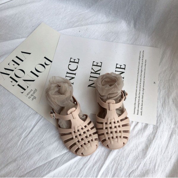 Girls' sandals 2022 new jelly shoes Korean children's shoes baby sandals children's Baotou soft soled Roman children's shoes 