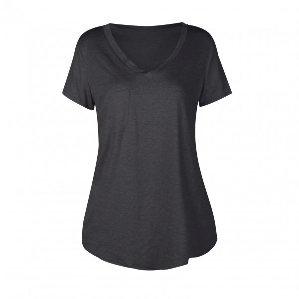 Amazon new solid color V-neck European and American fashion women's short sleeved T-shirt summer loose casual coat spot wholesale 