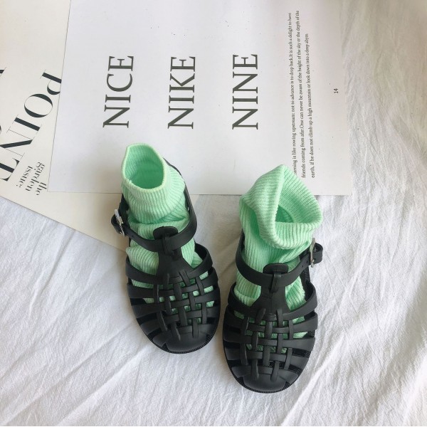 Girls' sandals 2022 new jelly shoes Korean children's shoes baby sandals children's Baotou soft soled Roman children's shoes 