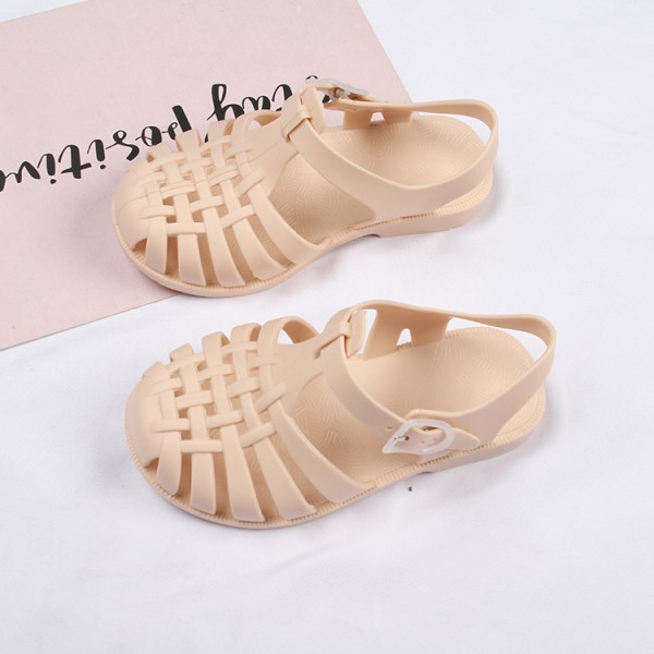 Heli shark new fashion solid color buckle hollowed out cool children's shoes flat bottom leisure daily wear male and female baby sandals 
