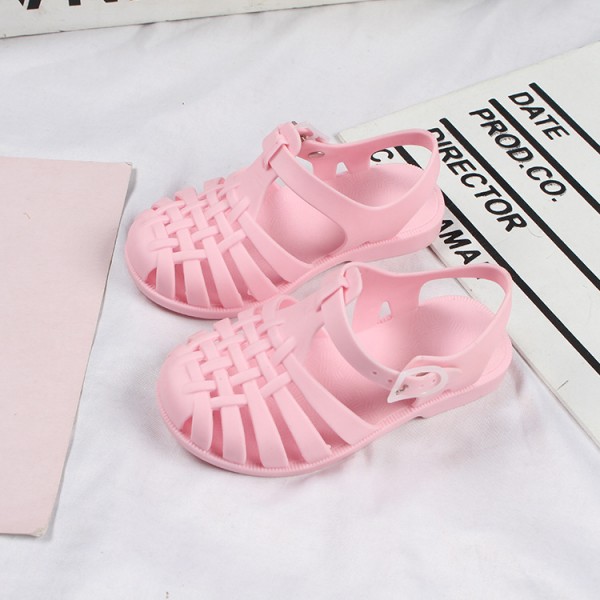 Heli shark new fashion solid color buckle hollowed out cool children's shoes flat bottom leisure daily wear male and female baby sandals 