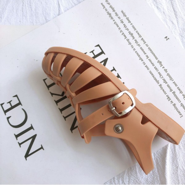 Girls' sandals 2022 new jelly shoes Korean children's shoes baby sandals children's Baotou soft soled Roman children's shoes 