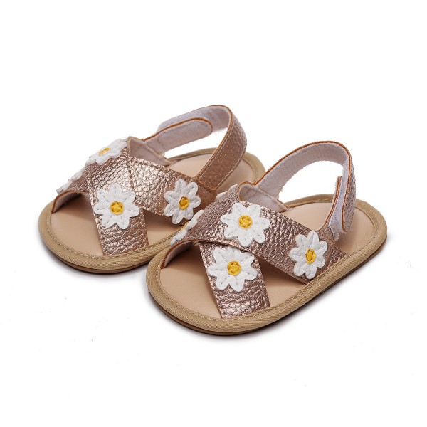 2022 new cross band floret children's and girls' sandals baby comfortable walking shoes one hair substitute 