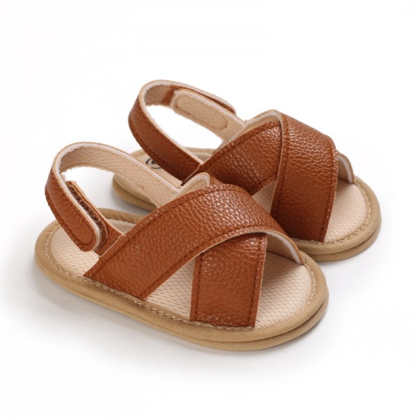 Baby shoes summer 0-1 year old male and female baby sandals soft soled Pu casual walking shoes 