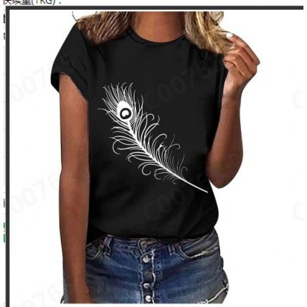 Amazon eBay European and American women's fashion pop cat printed short sleeved shirt manufacturer direct selling and wholesale 