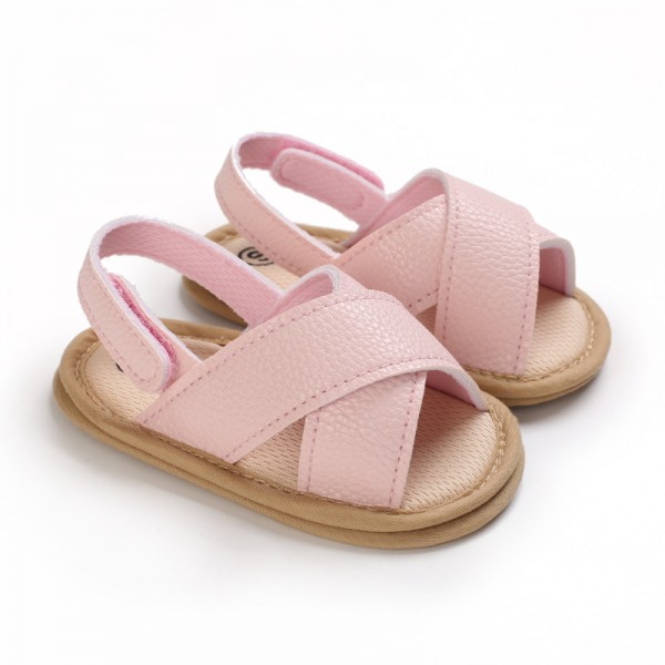 Baby shoes summer 0-1 year old male and female baby sandals soft soled Pu casual walking shoes 