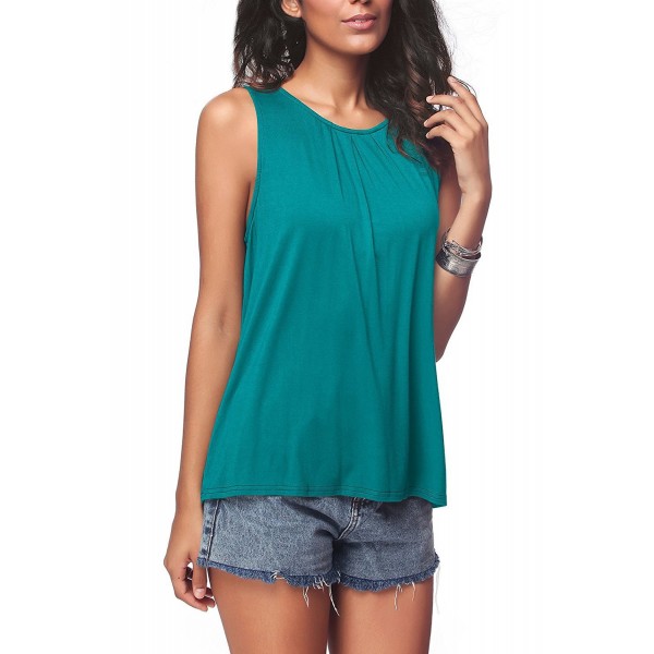 Amazon wish express eBay popular European and American casual top round neck solid color sleeveless vest T-shirt women's wear 