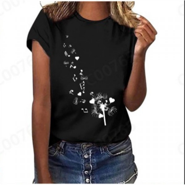 Amazon eBay European and American women's fashion pop cat printed short sleeved shirt manufacturer direct selling and wholesale 