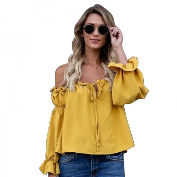 2022 eBay Amazon bow Chiffon Top T-shirt women's summer net red women's wear 