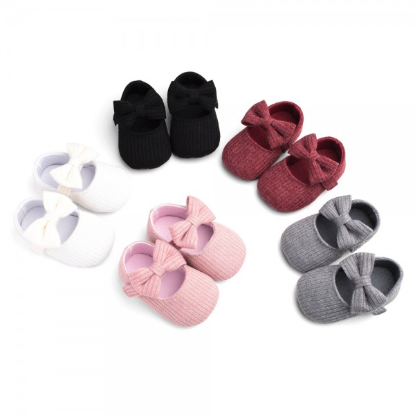 Four seasons hot selling wool bow princess shoes f...