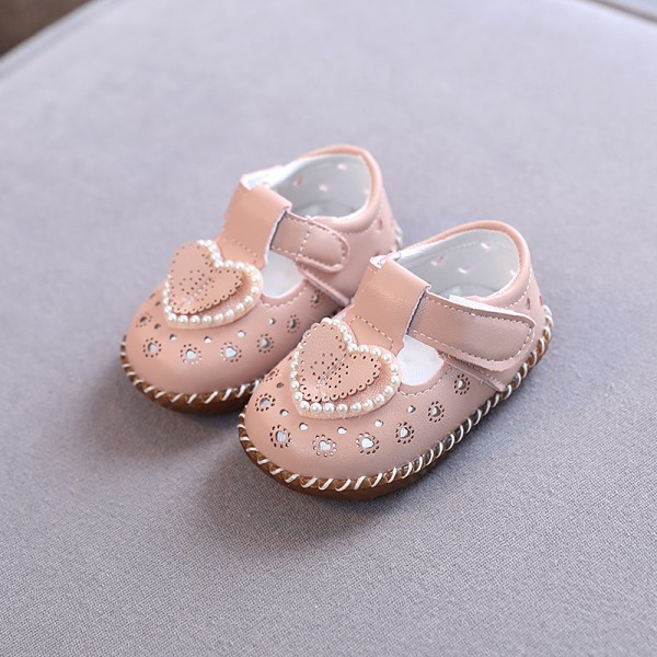 Girl baby sandals summer breathable baby princess shoes soft soled non slip leather shoes toddler shoes girl's spring and autumn single shoes 