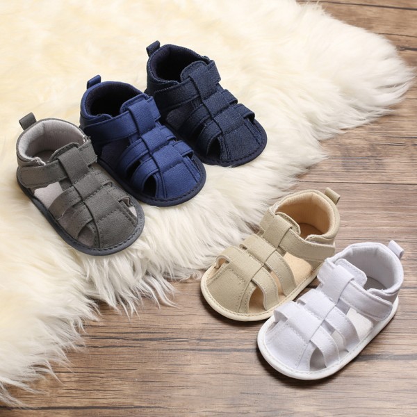 Baby shoes toddler shoes summer style 0-1-year-old male and female baby canvas soft sole baby shoes sandals one hair substitute 