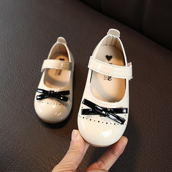 Girls bow single shoes princess shoes soft soled leather shoes 2020 spring style foreign style little girls leather shoes toddler shoes wholesale 