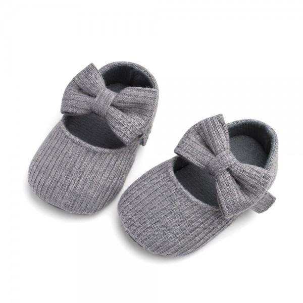 Four seasons hot selling wool bow princess shoes female baby soft soled walking shoes baby shoes g016 