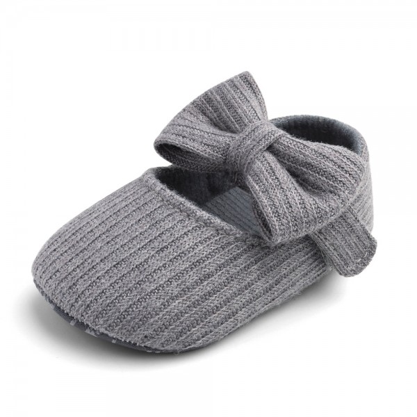 Four seasons hot selling wool bow princess shoes female baby soft soled walking shoes baby shoes g016 