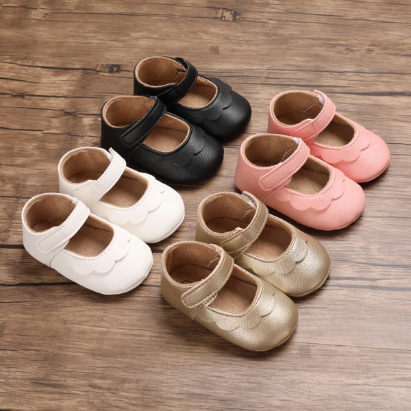 Spring and autumn style 0-1-year-old baby walking shoes soft soled baby shoes semi rubber soled princess shoes 