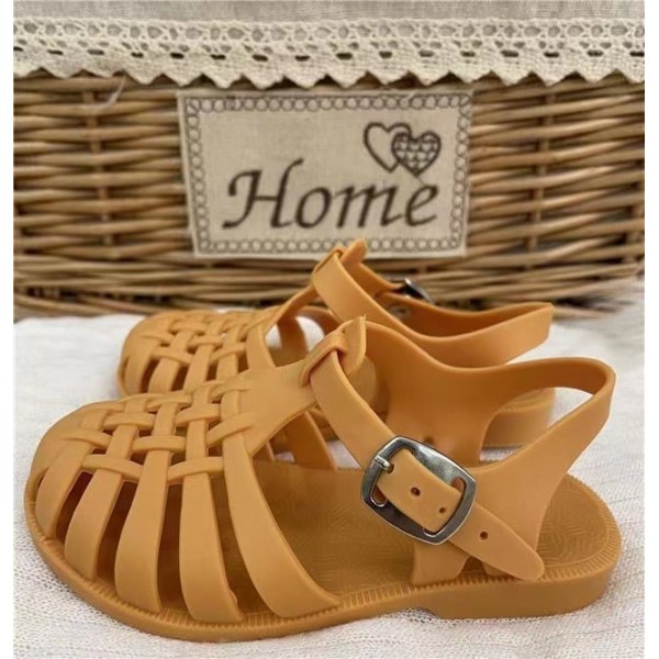 Girls' sandals 2022 new jelly shoes casual children's shoes baby sandals children's Baotou soft soled Roman children's shoes 